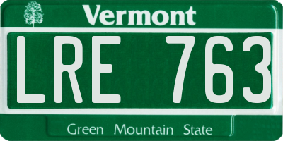 VT license plate LRE763