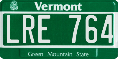 VT license plate LRE764
