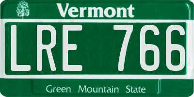 VT license plate LRE766