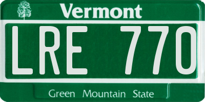 VT license plate LRE770