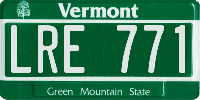 VT license plate LRE771