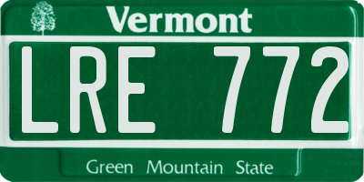 VT license plate LRE772