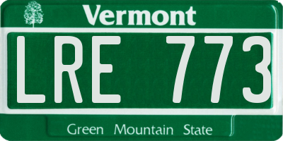 VT license plate LRE773