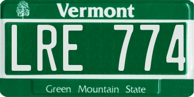 VT license plate LRE774