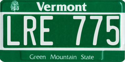 VT license plate LRE775