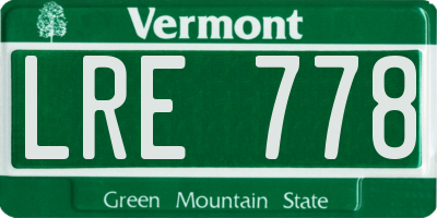 VT license plate LRE778
