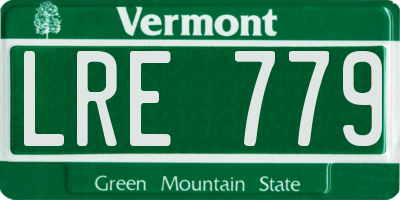 VT license plate LRE779