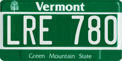 VT license plate LRE780