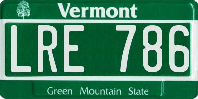 VT license plate LRE786