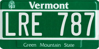 VT license plate LRE787
