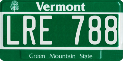 VT license plate LRE788