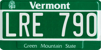 VT license plate LRE790