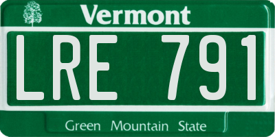 VT license plate LRE791