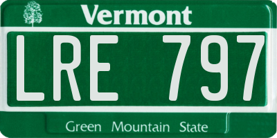 VT license plate LRE797
