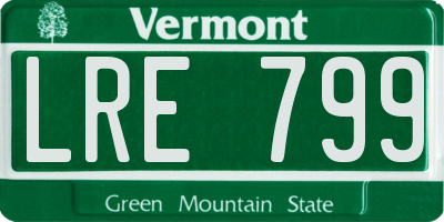 VT license plate LRE799