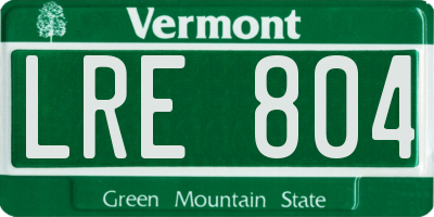 VT license plate LRE804