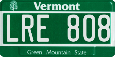 VT license plate LRE808