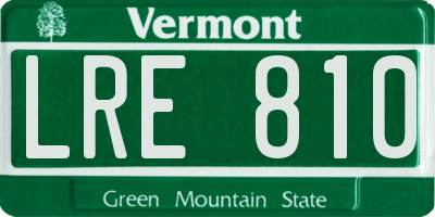 VT license plate LRE810