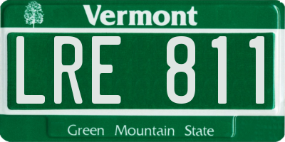 VT license plate LRE811