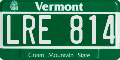 VT license plate LRE814
