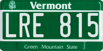 VT license plate LRE815