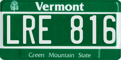 VT license plate LRE816