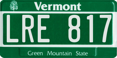 VT license plate LRE817