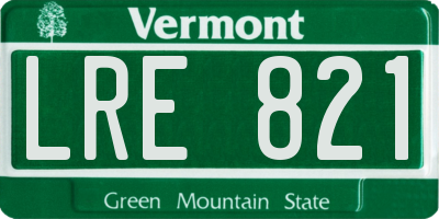 VT license plate LRE821