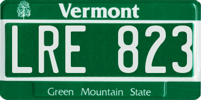 VT license plate LRE823