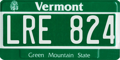 VT license plate LRE824