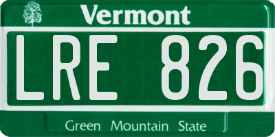 VT license plate LRE826