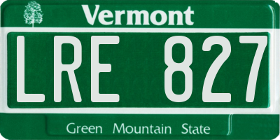 VT license plate LRE827