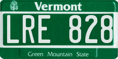 VT license plate LRE828
