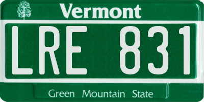VT license plate LRE831