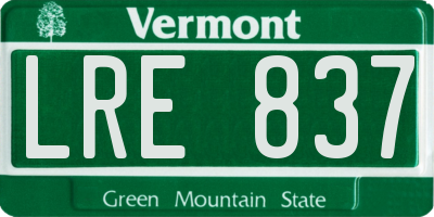 VT license plate LRE837