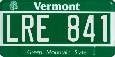 VT license plate LRE841