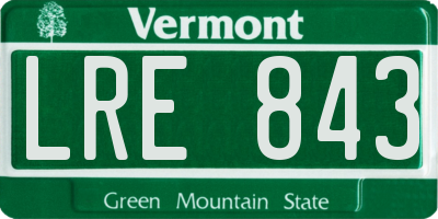 VT license plate LRE843