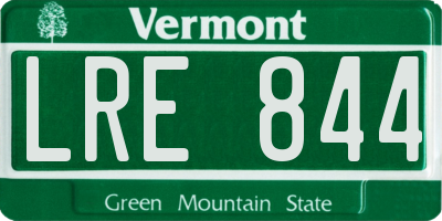 VT license plate LRE844