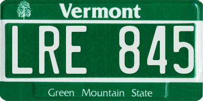 VT license plate LRE845