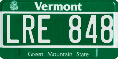 VT license plate LRE848