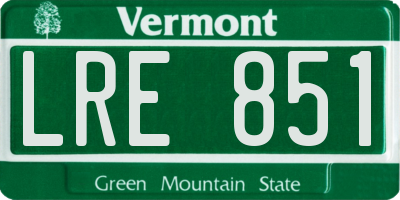 VT license plate LRE851