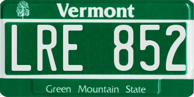 VT license plate LRE852