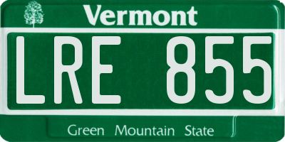 VT license plate LRE855