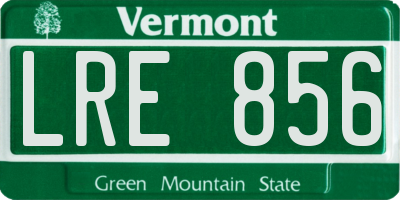 VT license plate LRE856