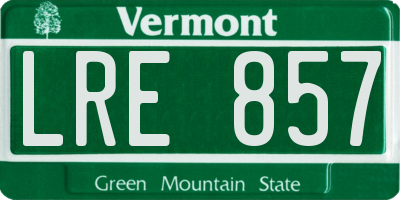 VT license plate LRE857