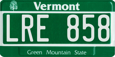 VT license plate LRE858