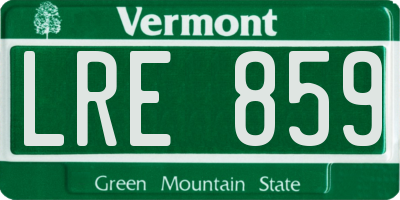 VT license plate LRE859