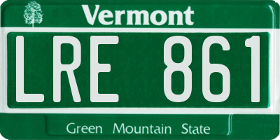 VT license plate LRE861
