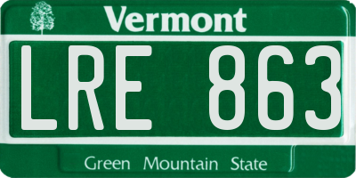 VT license plate LRE863