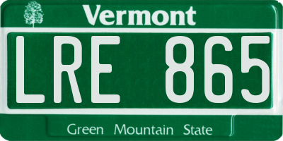 VT license plate LRE865